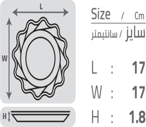 سایز بشقاب گلسان کد 35